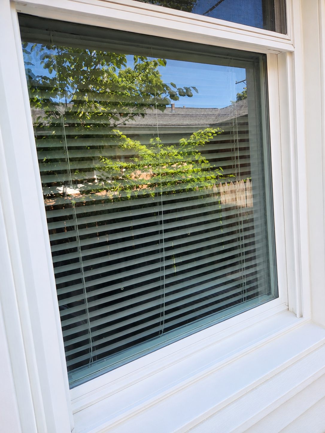 Sparkling clean window after cleaning